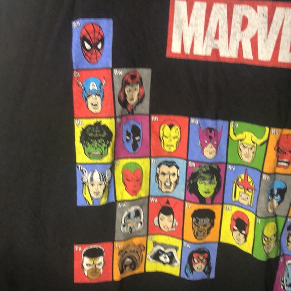 MARVEL black men’s tee shirt. Periodic table of super heroes. Size 3 XL. - Picture 7 of 7